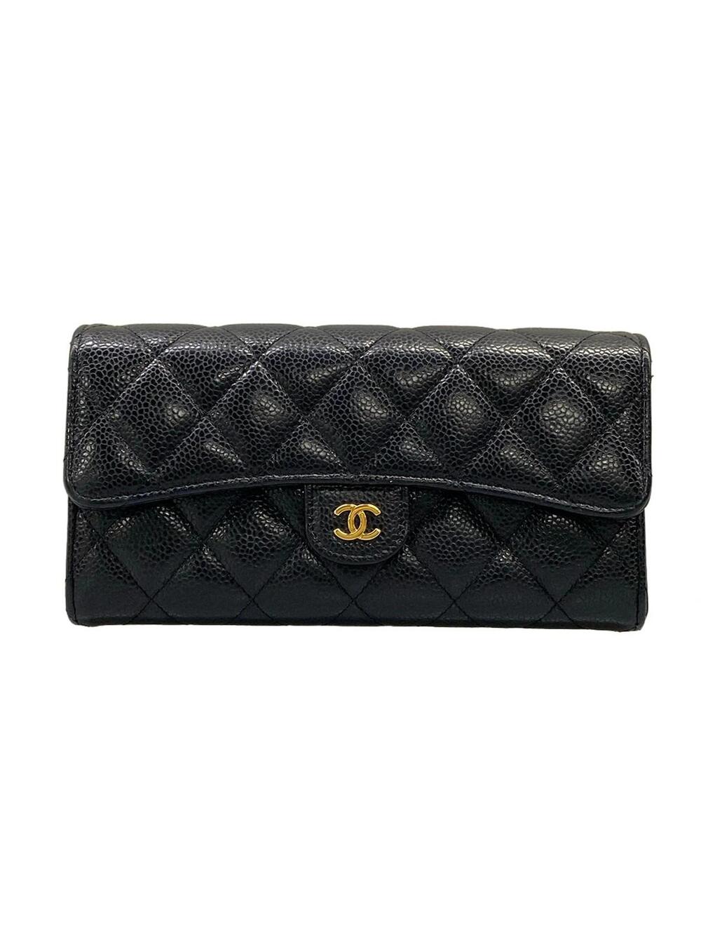 Chanel Matelasse Black Calfskin Long #356385C14B